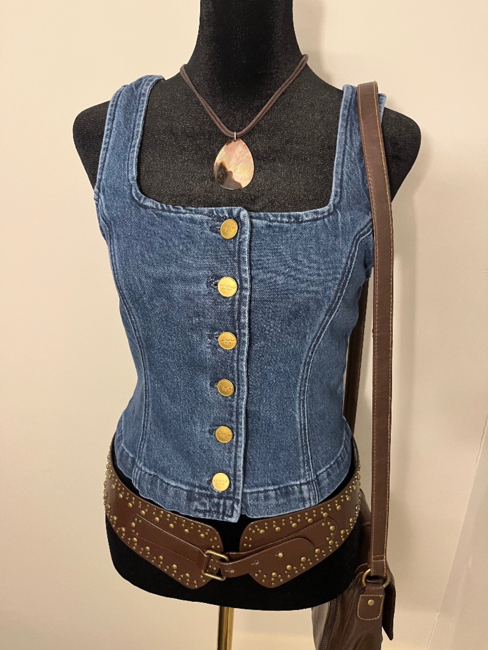 NWT American Eagle Dark Denim Button Up Top